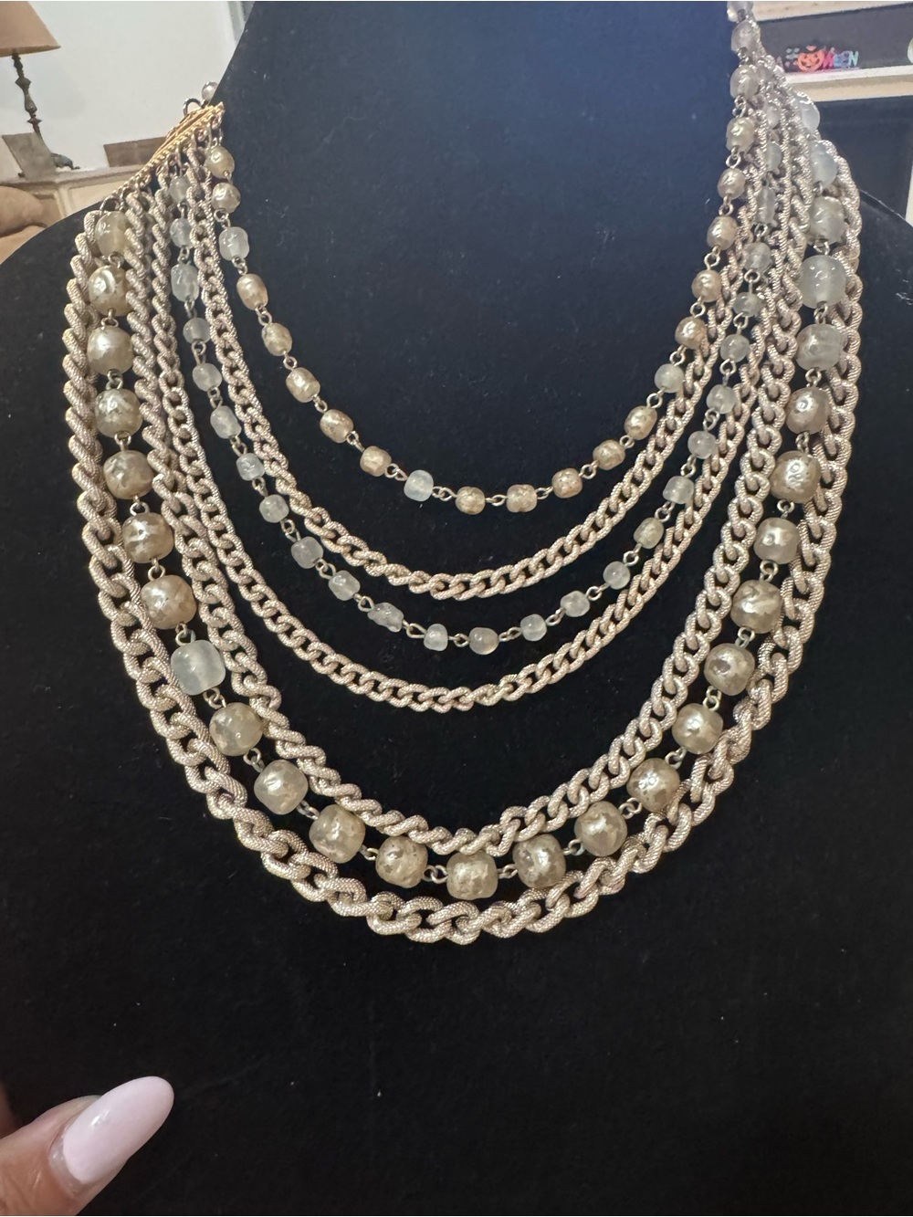 Multi-Strand Gold Statement Necklace